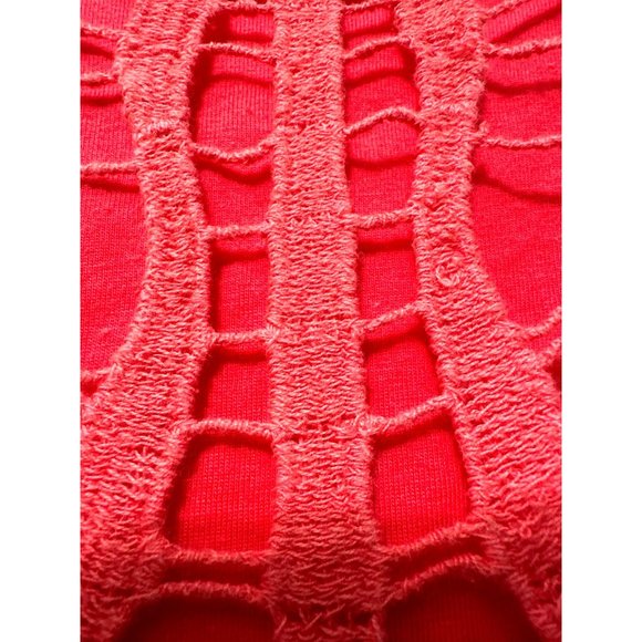 A.N.A. A New Approach Salmon Pink Crochet Fringe Front Sleeveless Knit Tank Top - Picture 7 of 11